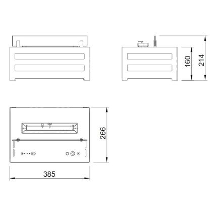 Planika - BIO-open haard met afstandsbediening 20,8x38,5 cm 2,5kW/230V zwart