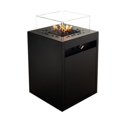 Planika - Buiten gas haard 79,7x48 cm 10kW zwart + beschermende hoes