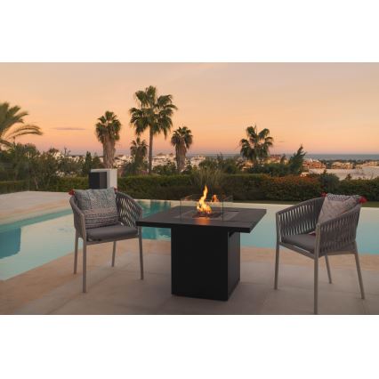 Planika - Buiten gas haard 79,7x90 cm 10kW 1xAAA zwart + beschermende hoes