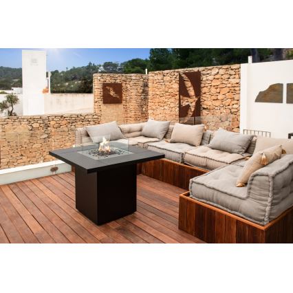 Planika - Buiten gas haard 79,7x90 cm 10kW 1xAAA zwart + beschermende hoes