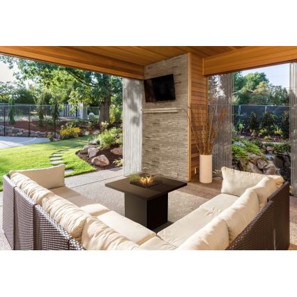 Planika - Buiten gas haard 79,7x90 cm 10kW 1xAAA zwart + beschermende hoes