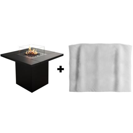 Planika - Buiten gas haard 79,7x90 cm 10kW 1xAAA zwart + beschermende hoes