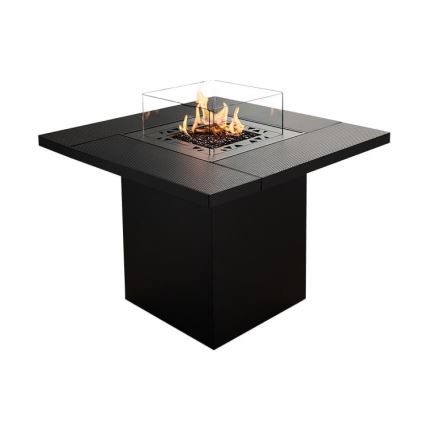Planika - Buiten gas haard 79,7x90 cm 10kW 1xAAA zwart + beschermende hoes