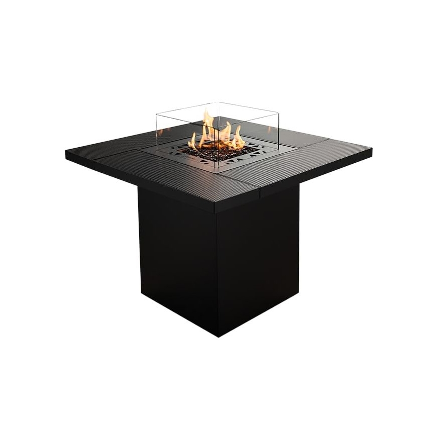 Planika - Buiten gas haard 79,7x90 cm 10kW 1xAAA zwart + beschermende hoes