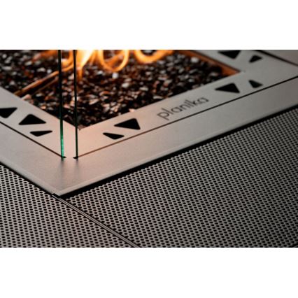 Planika - Buiten gas haard 79,7x90 cm 10kW 1xAAA zwart + beschermende hoes