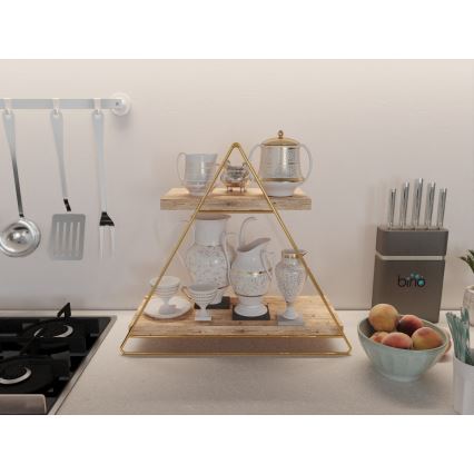 Plank organisator 35x40 cm goud
