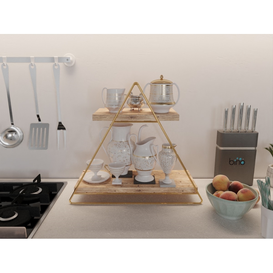 Plank organisator 35x40 cm goud