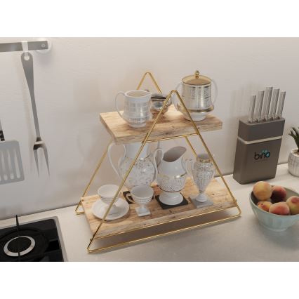 Plank organisator 35x40 cm goud