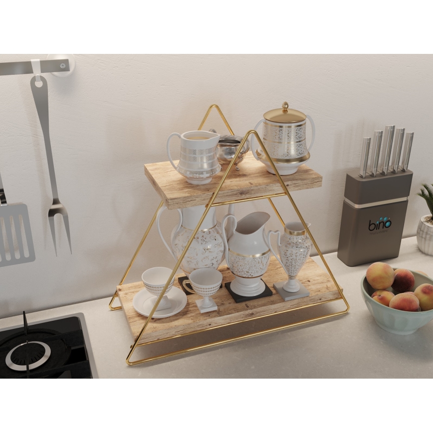 Plank organisator 35x40 cm goud