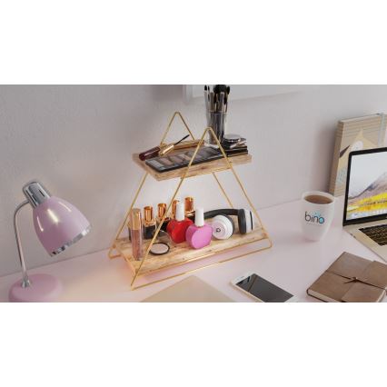 Plank organisator 35x40 cm goud
