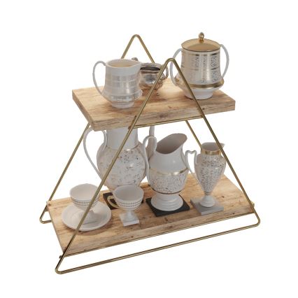 Plank organisator 35x40 cm goud