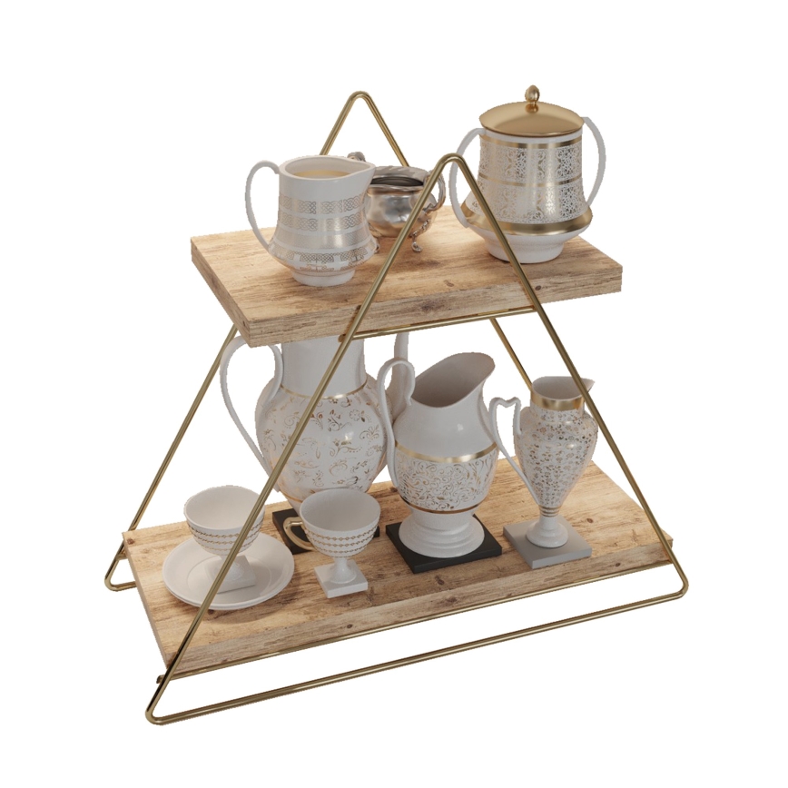 Plank organisator 35x40 cm goud