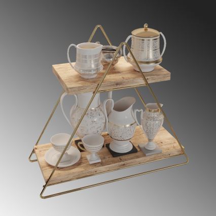 Plank organisator 35x40 cm goud