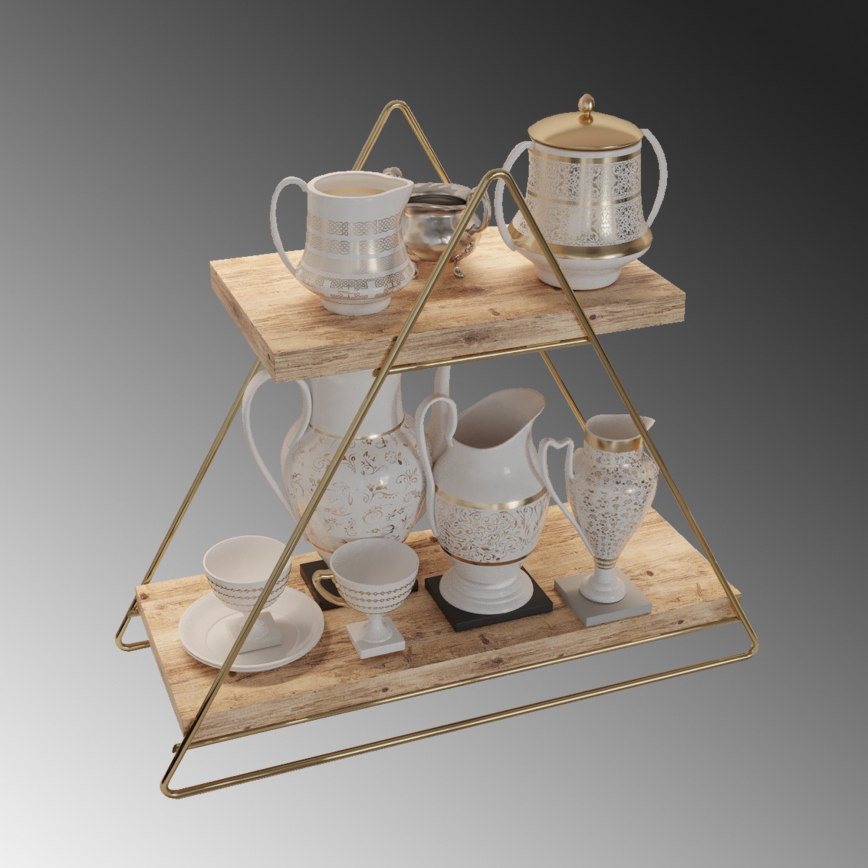 Plank organisator 35x40 cm goud