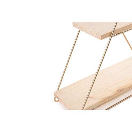 Plank organisator 35x40 cm goud