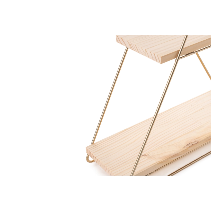 Plank organisator 35x40 cm goud
