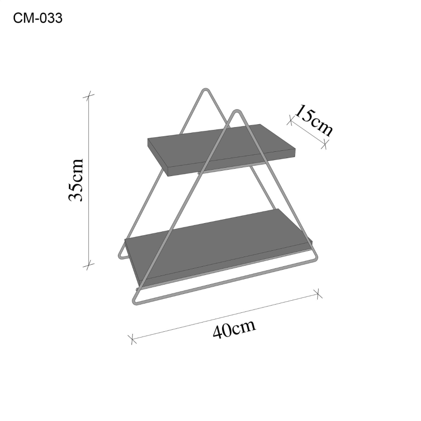 Plank organisator 35x40 cm goud