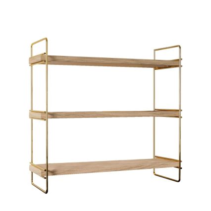 Plank organisator 45x40 cm goud/bruin