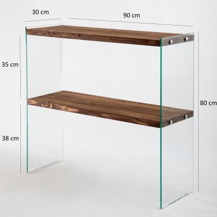 Planken kast VENEDIK 80x90 cm grenen/doorzichtig