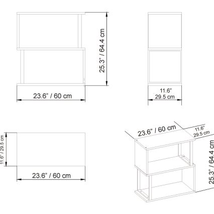 Plankenrek LIMA 64x60 cm wit/bruin