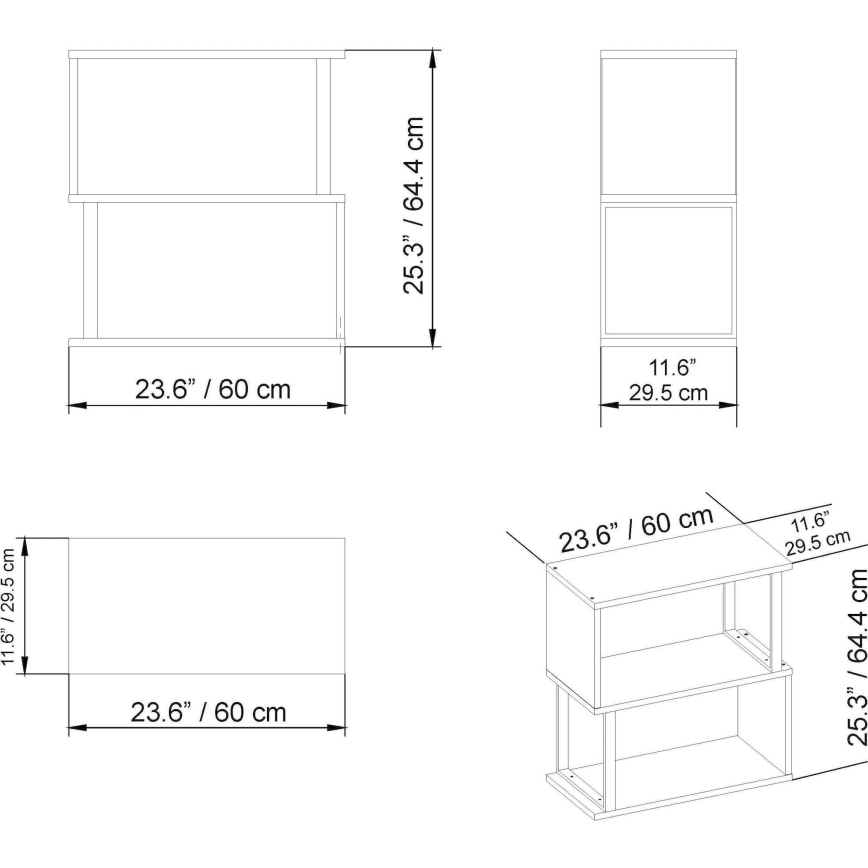 Plankenrek LIMA 64x60 cm wit/bruin