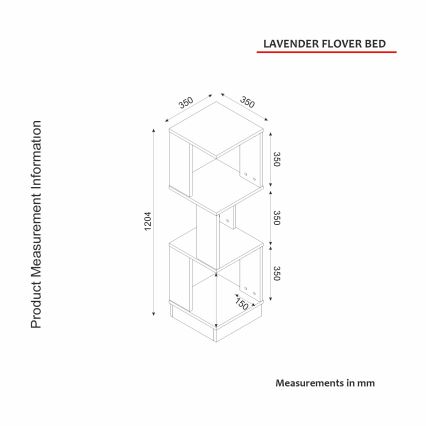 Plantenrek LEVANDER 120,4x35 cm wit