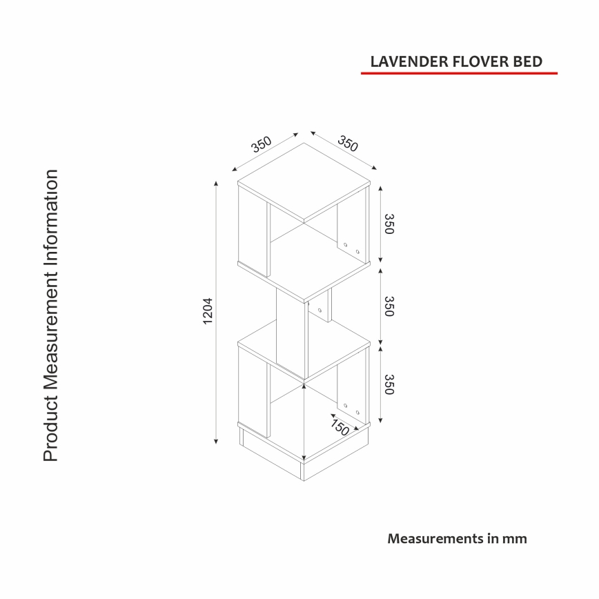 Plantenrek LEVANDER 120,4x35 cm wit