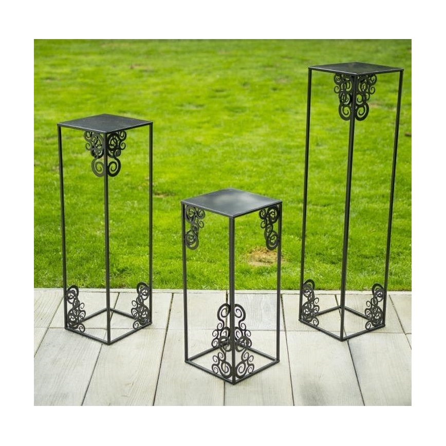 Bloemenstandaard 60x24 cm zwart