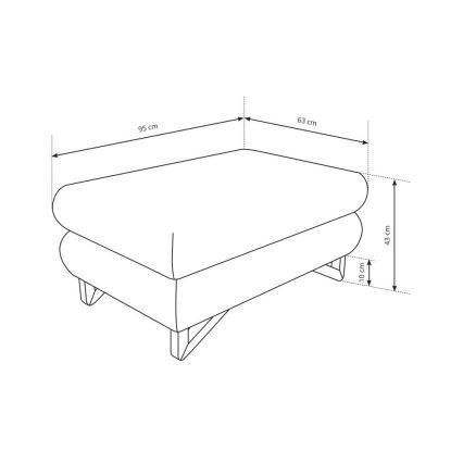 Poef AVESTA 63x95 cm grijs