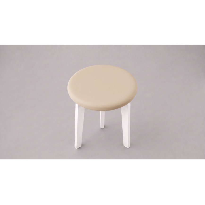 Poef KUBE Ø 36 cm wit/beige
