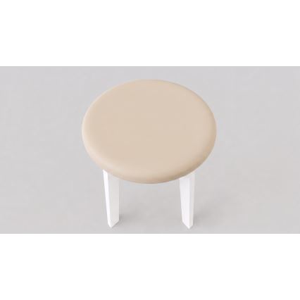 Poef KUBE Ø 36 cm wit/beige