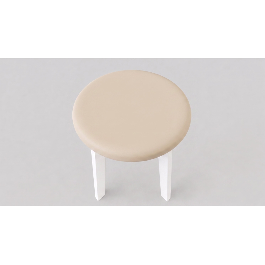 Poef KUBE Ø 36 cm wit/beige