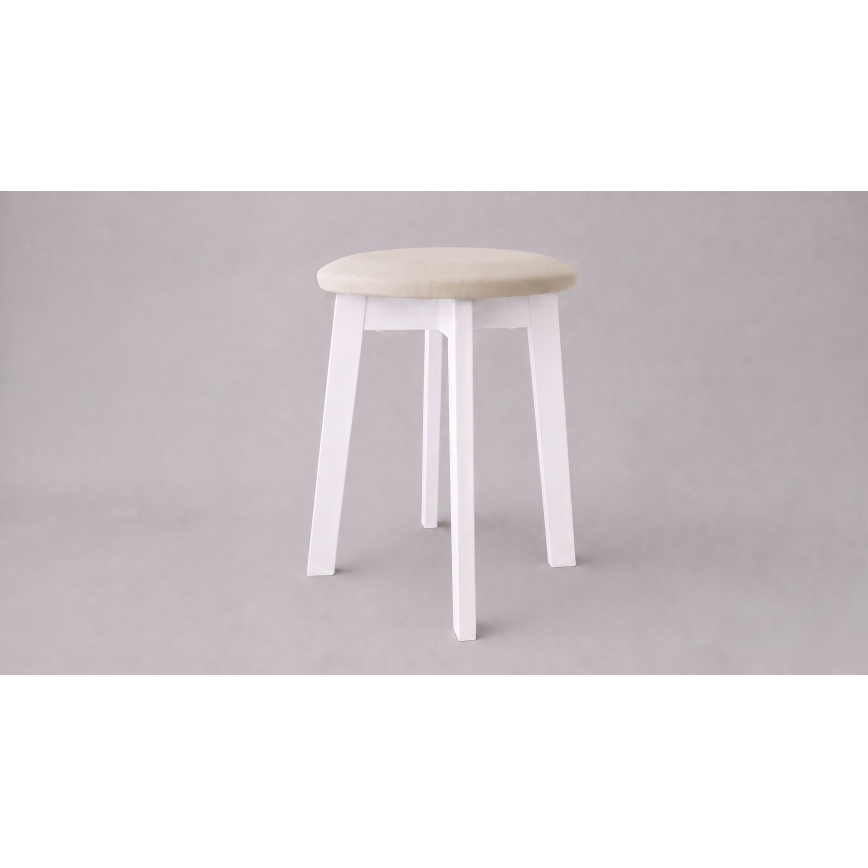 Poef KUBE Ø 36 cm wit/beige
