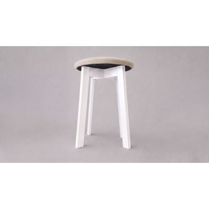 Poef KUBE Ø 36 cm wit/beige