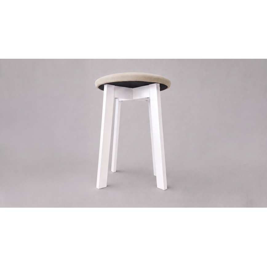 Poef KUBE Ø 36 cm wit/beige