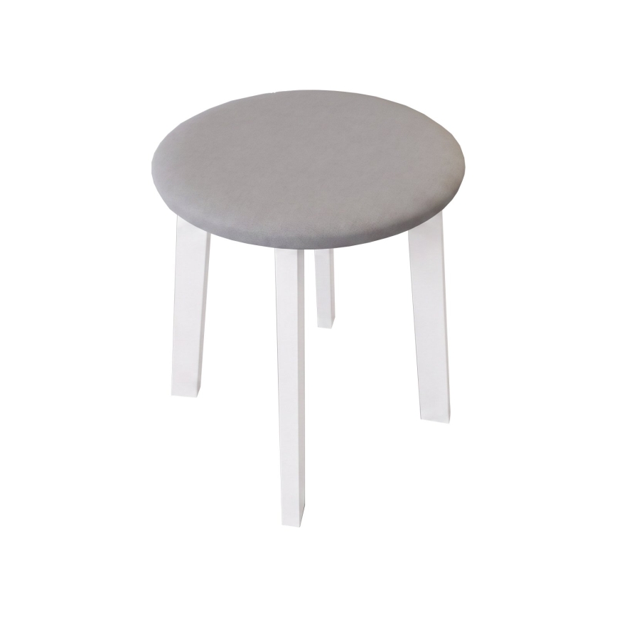 Poef KUBE Ø 36 cm wit/grijs
