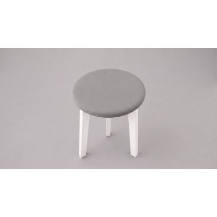 Poef KUBE Ø 36 cm wit/grijs