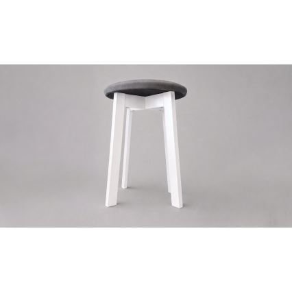 Poef KUBE Ø 36 cm wit/grijs
