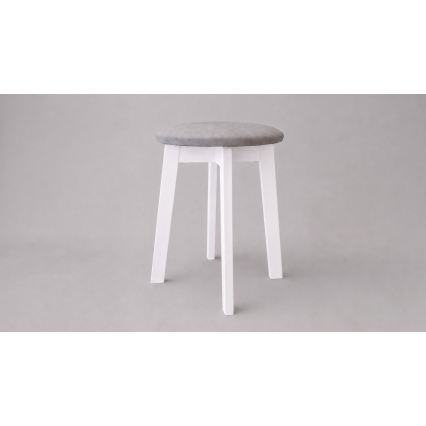 Poef KUBE Ø 36 cm wit/grijs