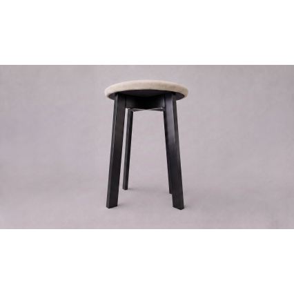 Poef KUBE Ø 36 cm zwart/beige