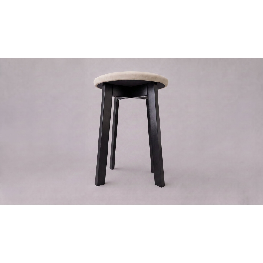 Poef KUBE Ø 36 cm zwart/beige