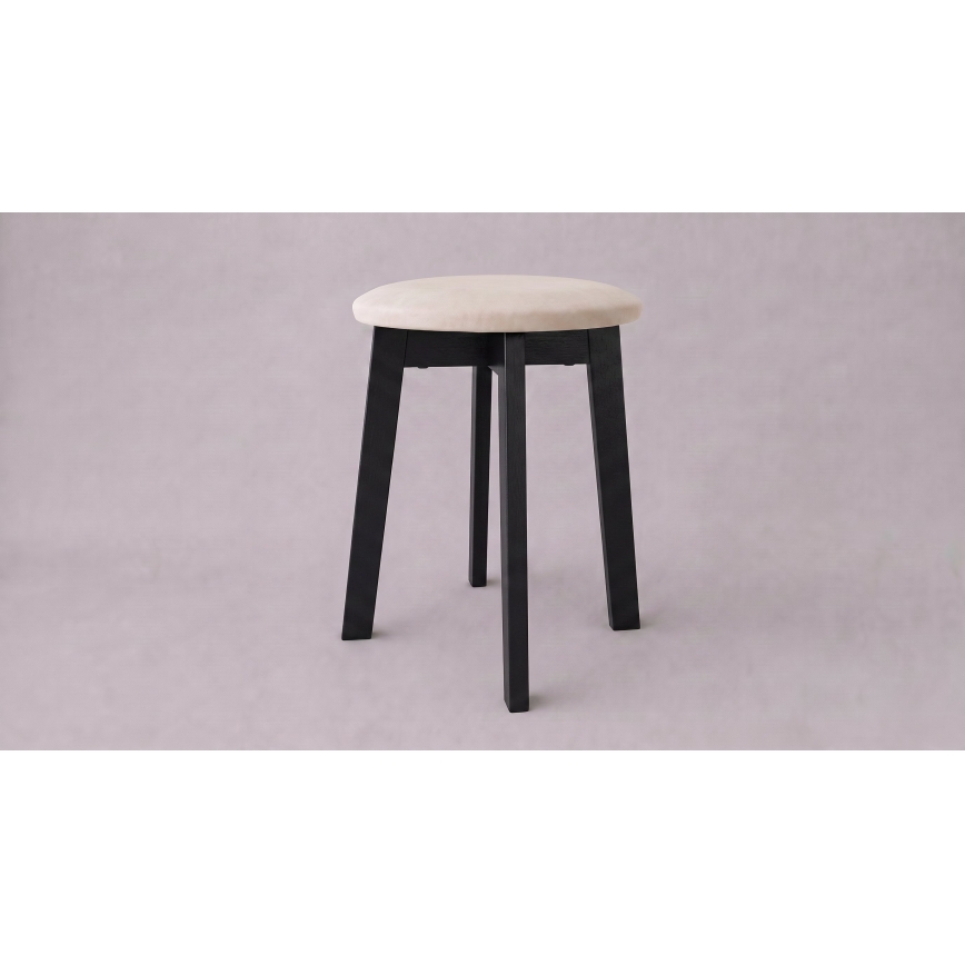 Poef KUBE Ø 36 cm zwart/beige