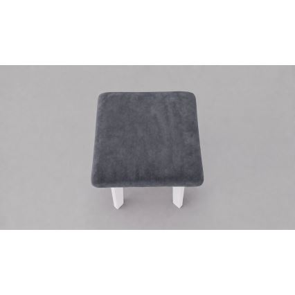 Poef LUBE 36x36 cm wit/antraciet