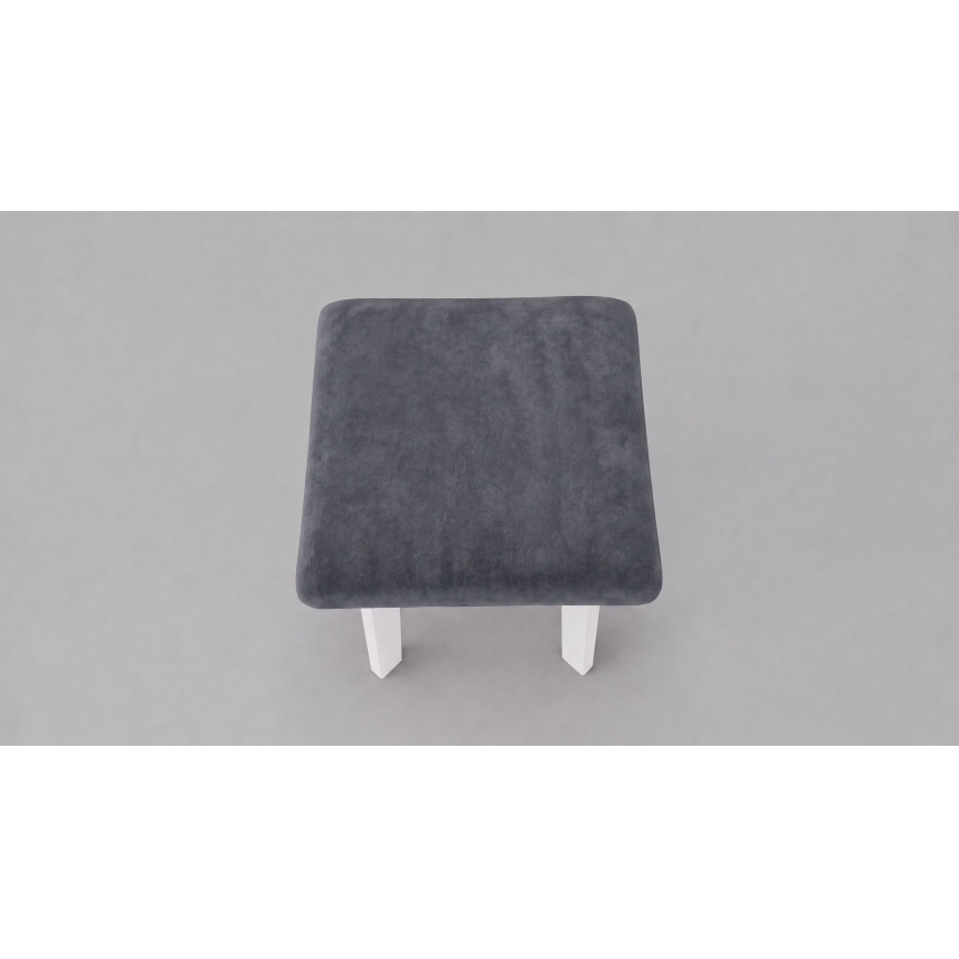 Poef LUBE 36x36 cm wit/antraciet
