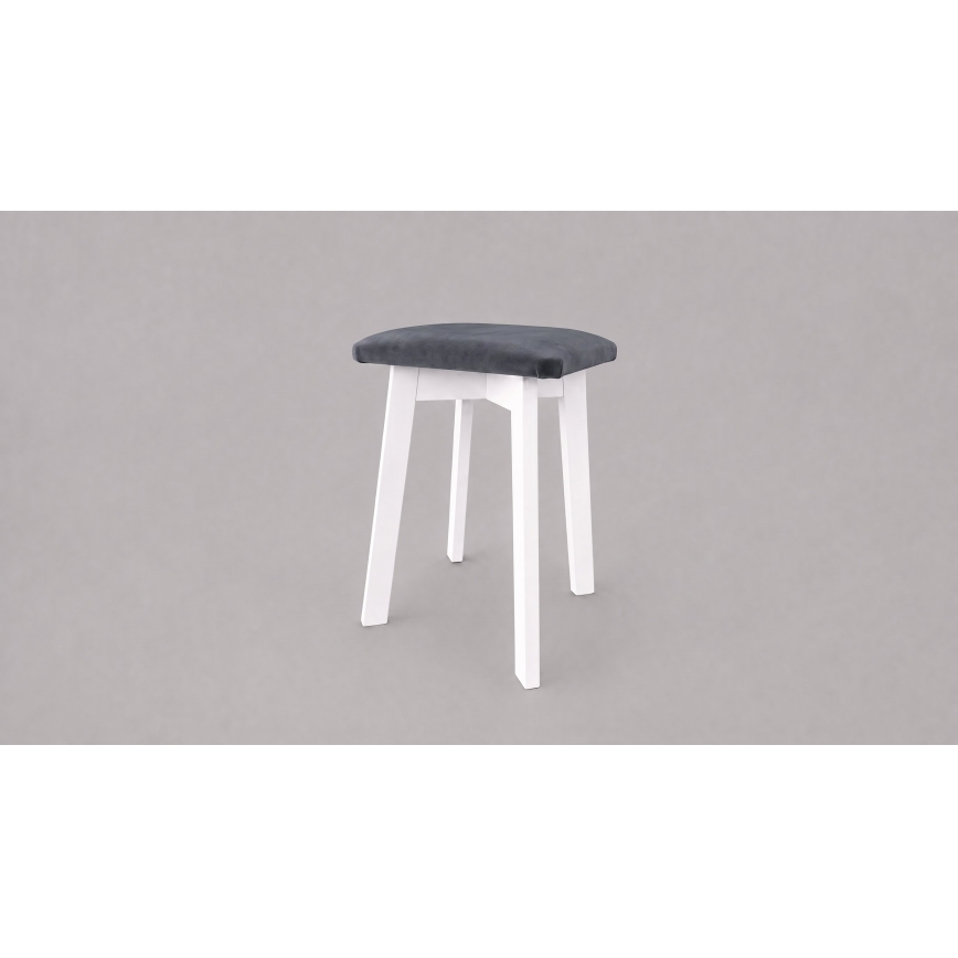 Poef LUBE 36x36 cm wit/antraciet