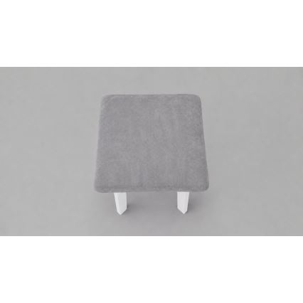 Poef LUBE 36x36 cm wit/grijs