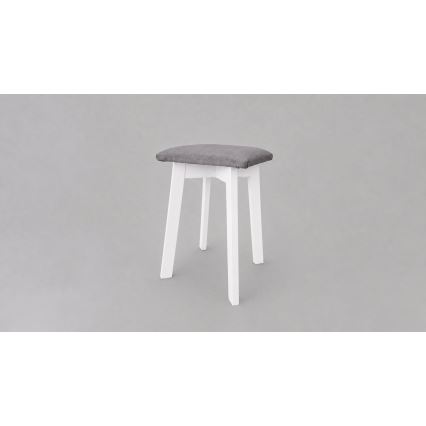 Poef LUBE 36x36 cm wit/grijs