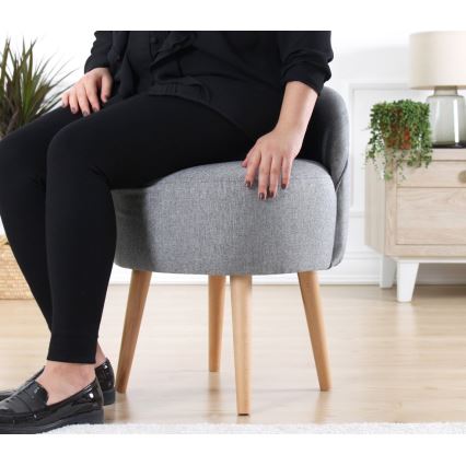 Poef NIKI Ø 46 cm, grijs