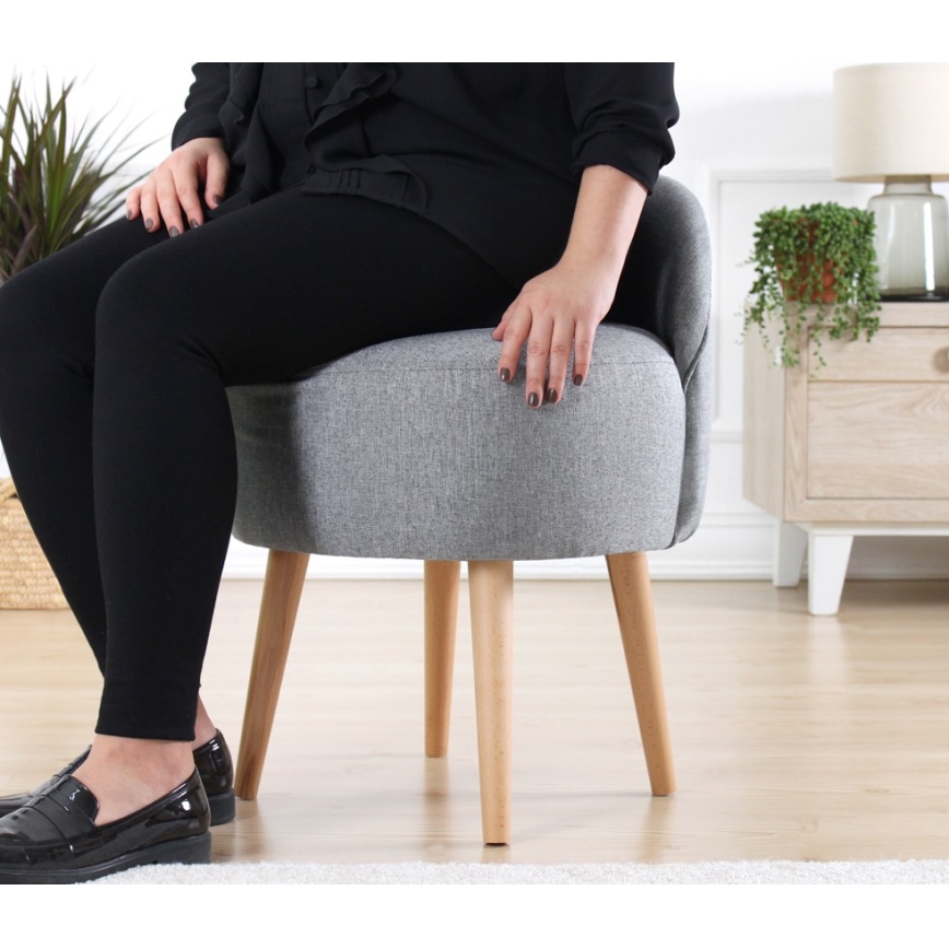 Poef NIKI Ø 46 cm, grijs