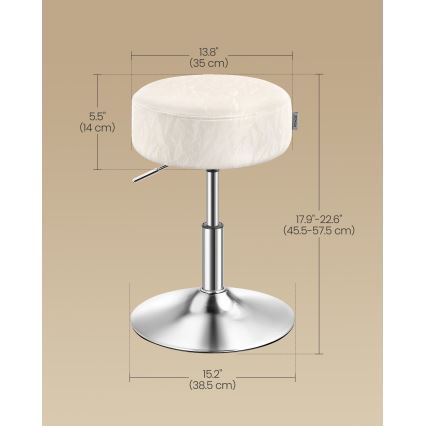 Poef NUBE Ø 38,5 cm, wit
